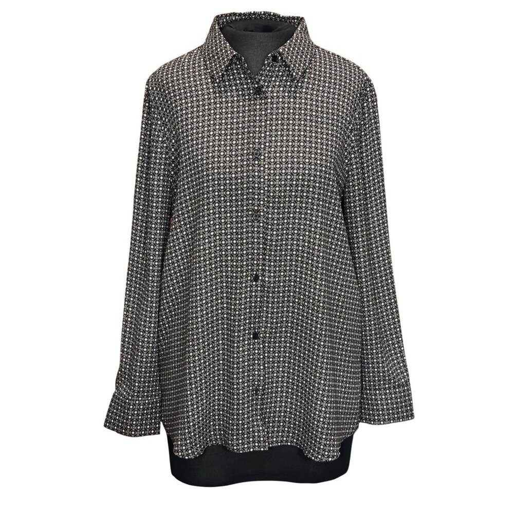 IMNYC Isaac Mizrahi Womens Button-Up Blouse M